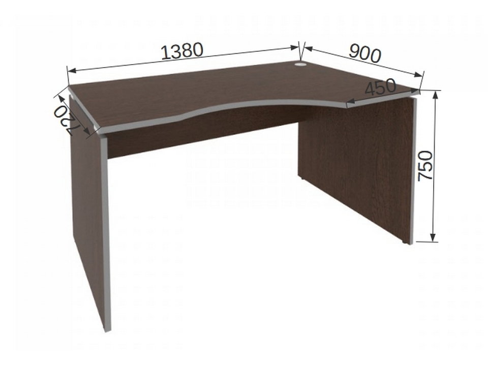 Офисная мебель STYLE Стол эргономичный правый Л.СА – 2 Пр