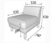 Диван для офиса Эволюшн EVO1 Секция одноместная (Экокожа Oregon)