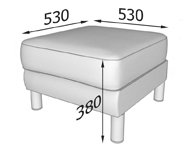 Диван для офиса Эволюшн EVO-p Пуф (Экокожа Domus)