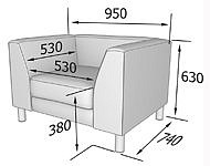 Диван для офиса Эволюшн EVO1-2 Кресло (Экокожа Ecotex)