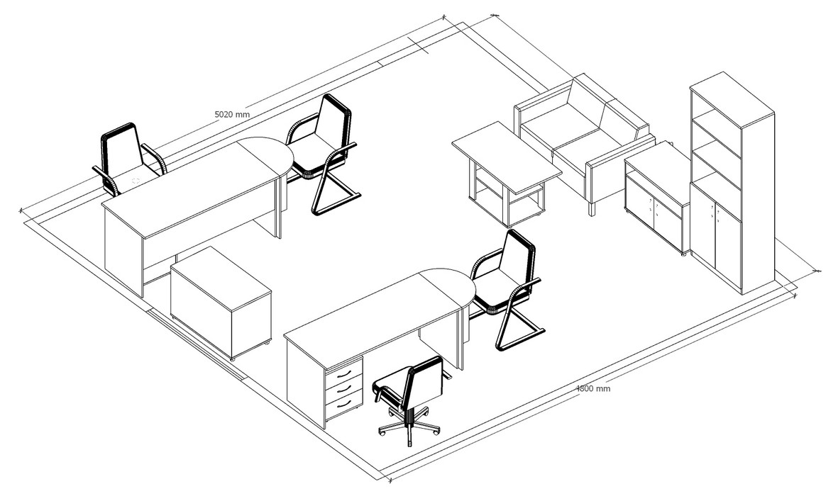 Мебель в маленький кабинет Референт - вид 10